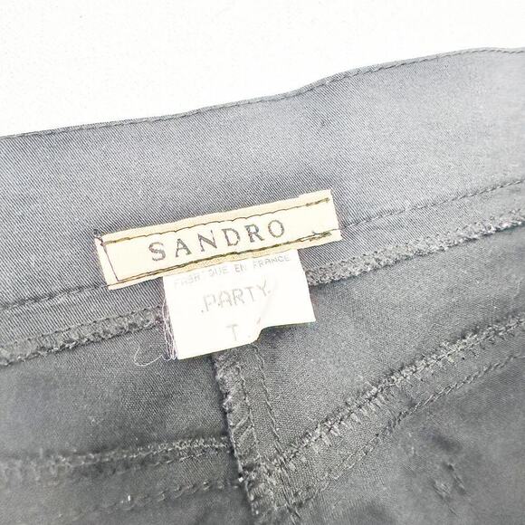 Sandro Party Black Lace Cutout Wide Leg Dress Pants Size 6-8 - Picture 5 of 9